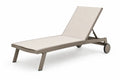 Sonnenliege Gartenliege mit Rollen 195 x 64 x 98 cm mit verstellbarer Rückenlehne Aluminium und PVC-beschichtetem Polyestergewebe Taupe Beige