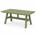 Gartentisch Terrassentisch rechteckig 180 x 90 x 74 cm mit Sonnenschirmloch aus pulverbeschichtetem Aluminium und Stahl Olivgrün